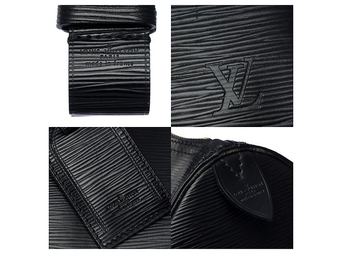 Louis Vuitton Borsa da viaggio Keepall 45 in pelle Epi nera -101107 Nero - vista 5