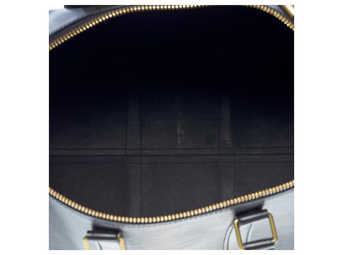 Louis Vuitton Borsa da viaggio Keepall 45 in pelle Epi nera -101107 Nero - vista 7