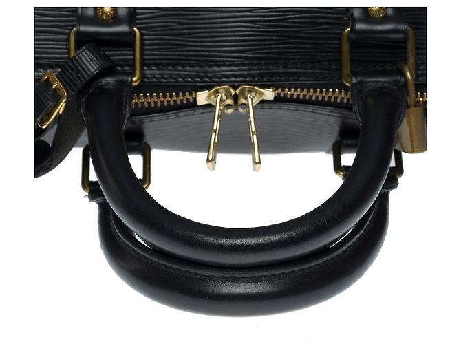 Louis Vuitton Borsa da viaggio Keepall 45 in pelle Epi nera -101107 Nero - vista 8