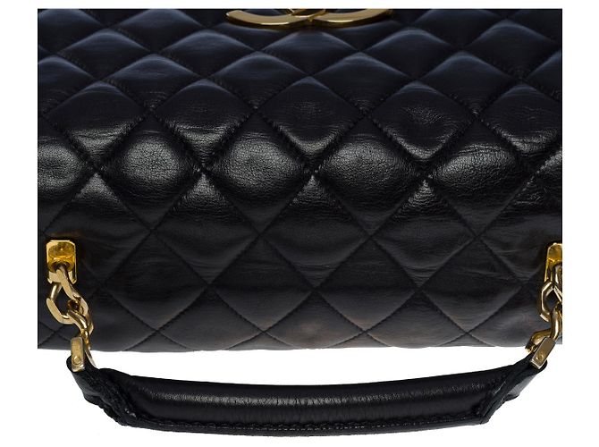 Chanel borsa a tracolla in pelle nera-101091 Nero - vista 10