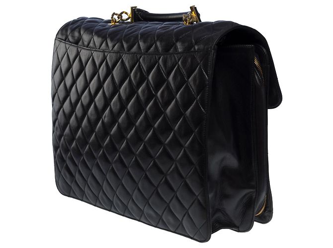 Chanel borsa a tracolla in pelle nera-101091 Nero - vista 5