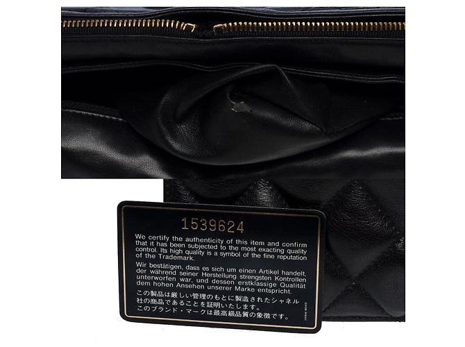 Chanel borsa a tracolla in pelle nera-101091 Nero - vista 7