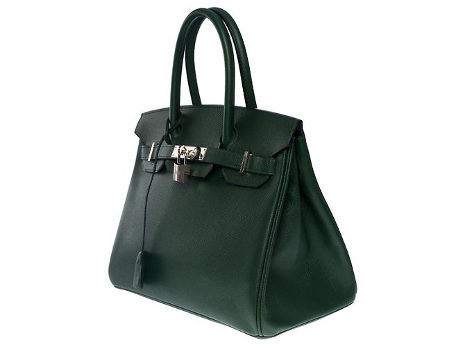 Hermès Borsa Hermes Birkin 30 in Pelle Verde - 101116 - vista 4