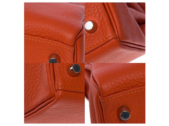 Hermès Borsa Hermes Kelly 28 in Pelle Arancione - 101120 - vista 11