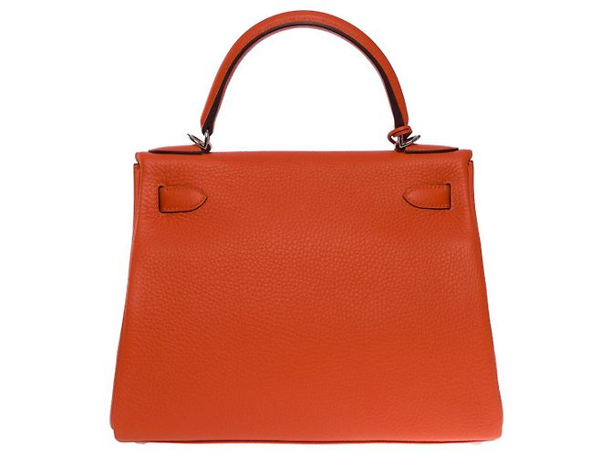 Hermès Borsa Hermes Kelly 28 in Pelle Arancione - 101120 - vista 3