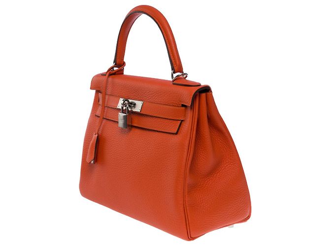 Hermès Borsa Hermes Kelly 28 in Pelle Arancione - 101120 - vista 4