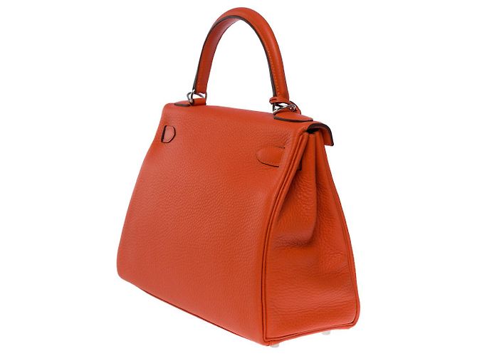 Hermès Borsa Hermes Kelly 28 in Pelle Arancione - 101120 - vista 5