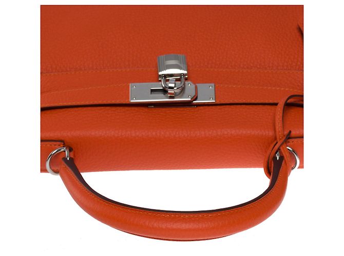 Hermès Borsa Hermes Kelly 28 in Pelle Arancione - 101120 - vista 9