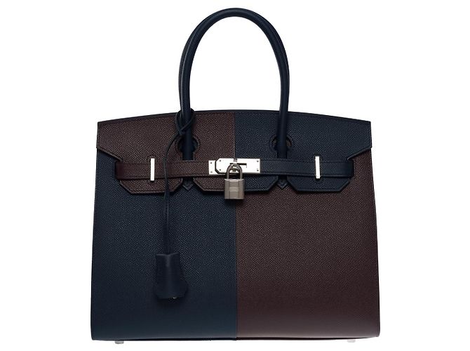 Hermès Borsa HERMES Birkin 30 in pelle blu - 101118 - vista 2