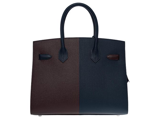 Hermès Borsa HERMES Birkin 30 in pelle blu - 101118 - vista 3
