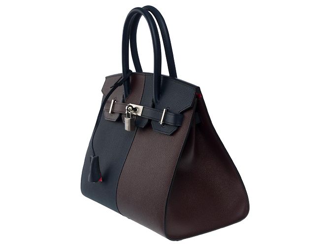 Hermès Borsa HERMES Birkin 30 in pelle blu - 101118 - vista 4