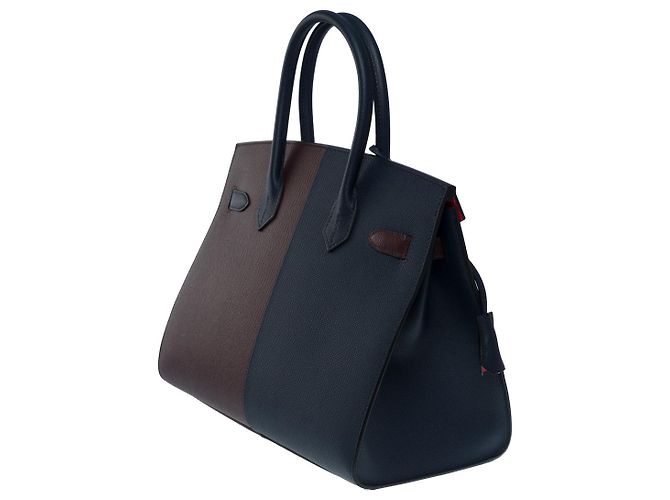 Hermès Borsa HERMES Birkin 30 in pelle blu - 101118 - vista 5