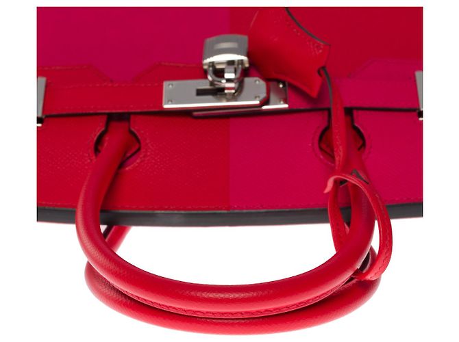 Hermès Borsa Hermes Birkin 30 in pelle rossa - 101051 Rosso - vista 10