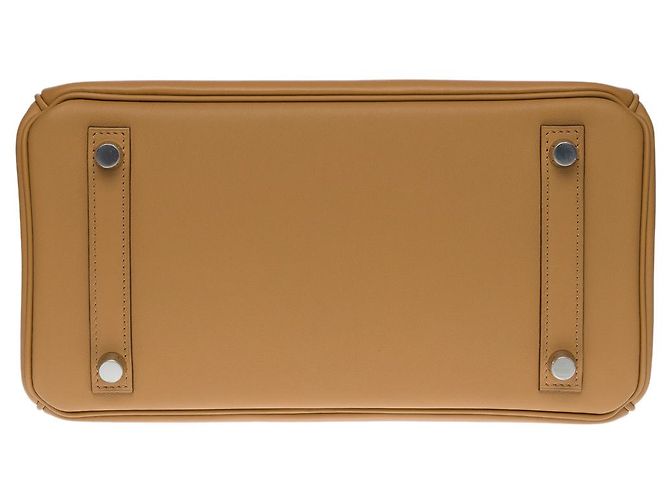 Hermès Borsa Hermes Birkin 25 in Pelle Beige - 100636 - vista 10