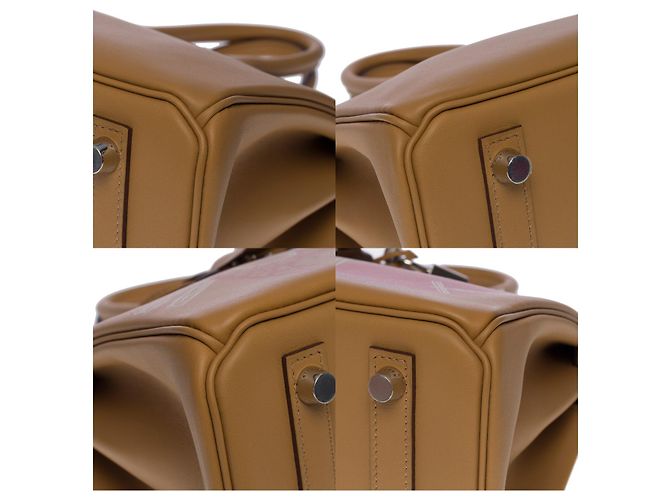 Hermès Borsa Hermes Birkin 25 in Pelle Beige - 100636 - vista 11