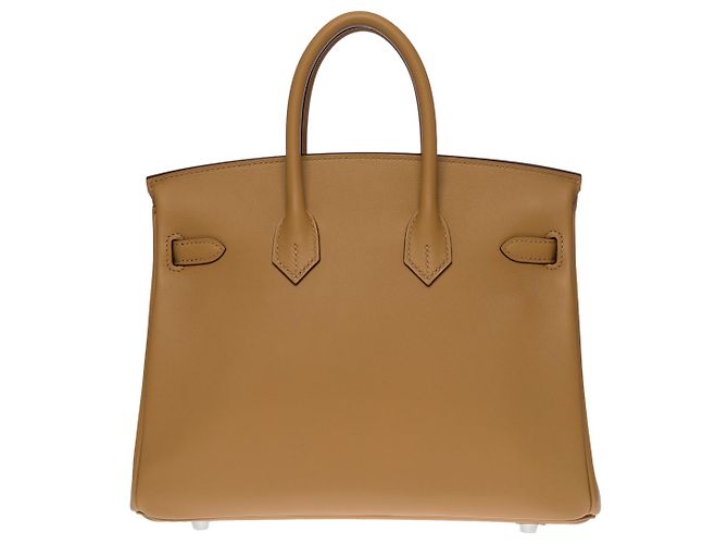 Hermès Borsa Hermes Birkin 25 in Pelle Beige - 100636 - vista 3