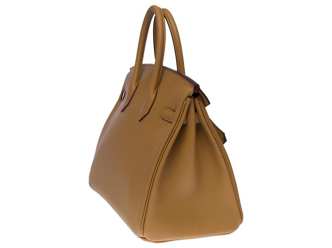 Hermès Borsa Hermes Birkin 25 in Pelle Beige - 100636 - vista 5
