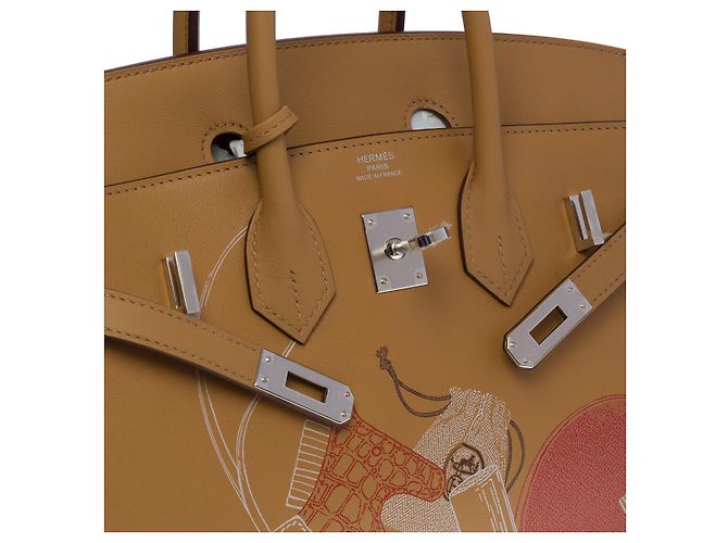 Hermès Borsa Hermes Birkin 25 in Pelle Beige - 100636 - vista 6