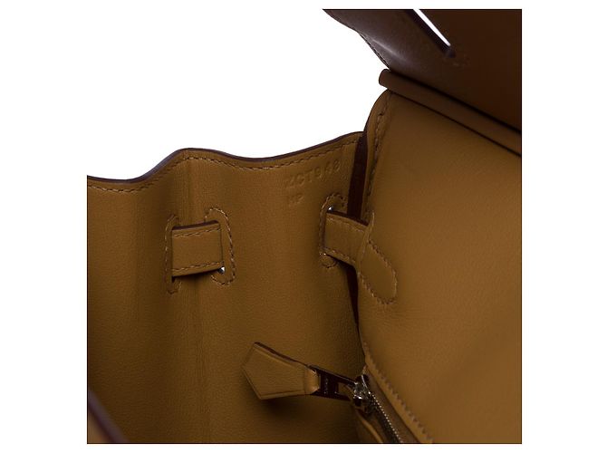 Hermès Borsa Hermes Birkin 25 in Pelle Beige - 100636 - vista 7