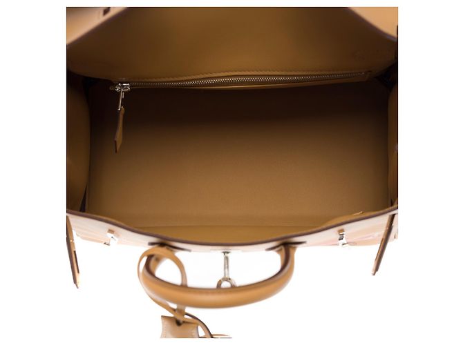 Hermès Borsa Hermes Birkin 25 in Pelle Beige - 100636 - vista 8