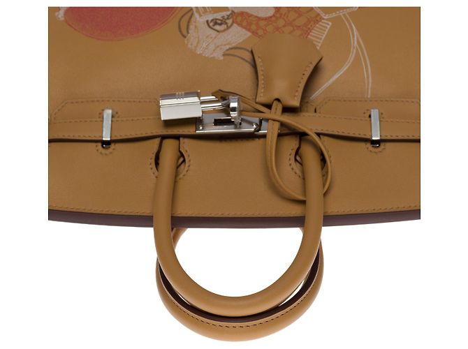 Hermès Borsa Hermes Birkin 25 in Pelle Beige - 100636 - vista 9