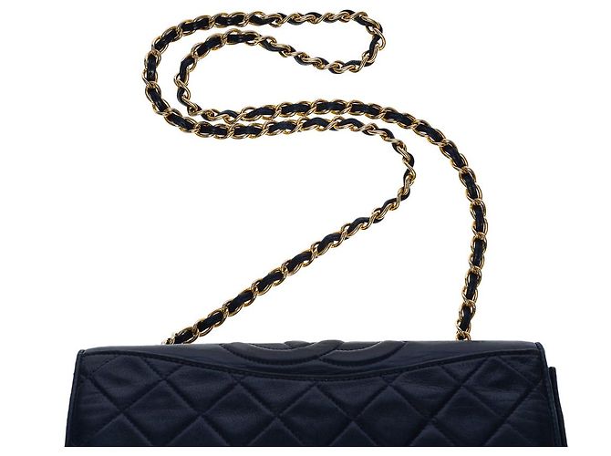Timeless Borsa CHANEL in Pelle Blu Navy - 100644 - vista 8