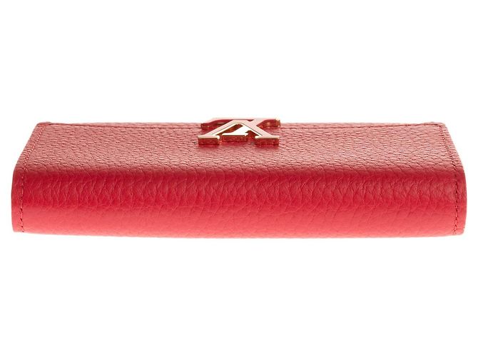 LOUIS VUITTON CAPUCINES COMPACT WALLET IN SCARLET RED TAURILLON LEATHER - view 7