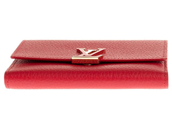 LOUIS VUITTON CAPUCINES COMPACT WALLET IN SCARLET RED TAURILLON LEATHER - view 8