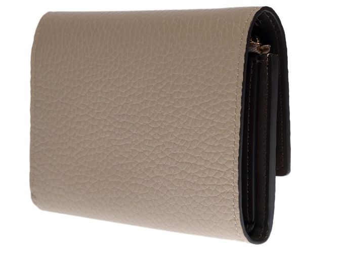 LOUIS VUITTON CAPUCINES COMPACT WALLET IN PEBBLE GRAY TAURILLON LEATHER - view 4