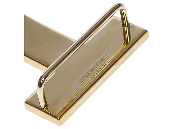 Hermès HERMES QUIZZ GÜRTELSCHNALLE AUS GOLDEM METALL MIT SCHWARZER EIDECHSENIMITATION Golden - Ansicht 6