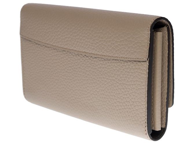 PORTAFOGLIO LOUIS VUITTON CAPUCINES IN GALLET GRIGIO E PELLE TAURILLON MARRONE - vista 4
