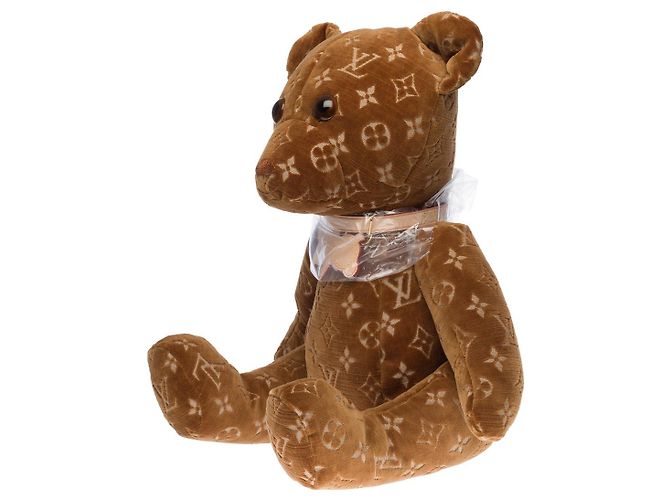 EXCEPTIONNEL OURS EN PELUCHE LOUIS VUITTON "DOUDOU" EN TISSU DOUX BEIGE ET MARRON MONOGRAMME - vue 5