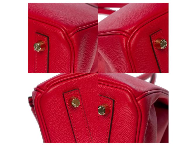 Hermès Borsa Hermes Birkin 30 in pelle rossa - 100449 Rosso - vista 10