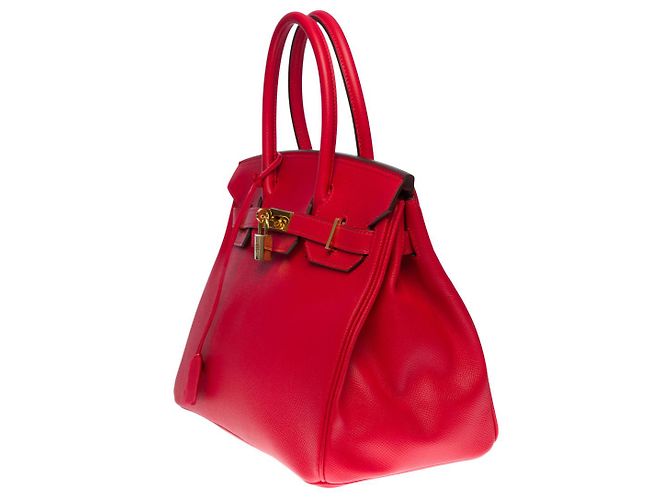 Hermès Borsa Hermes Birkin 30 in pelle rossa - 100449 Rosso - vista 3