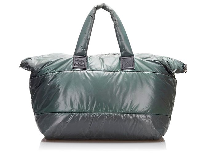 Borsa da viaggio Chanel Green Coco Cocoon Verde Verde scuro - vista 3
