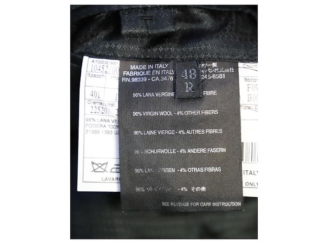 Prada Completo Giacca Monopetto e Tailleur Pantalone in Lana Nera - vista 7