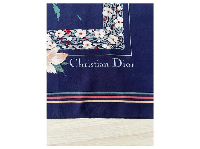 Sciarpa Christian Dior in seta blu - vista 2