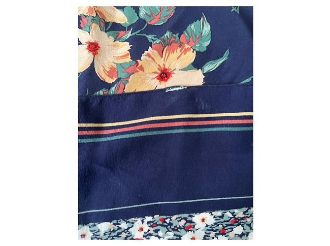 Sciarpa Christian Dior in seta blu - vista 3