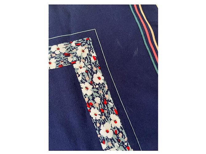Sciarpa Christian Dior in seta blu - vista 4