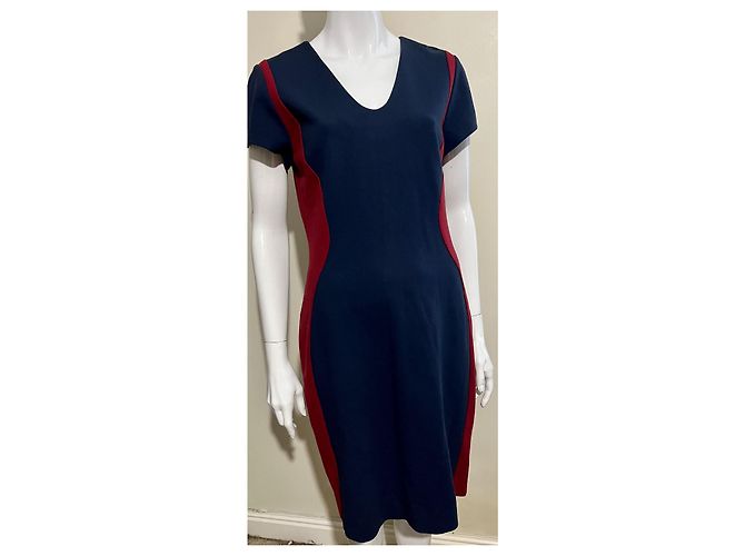 Diane Von Furstenberg Abito illusione sottile DvF Dayton Bordò Blu navy - vista 2
