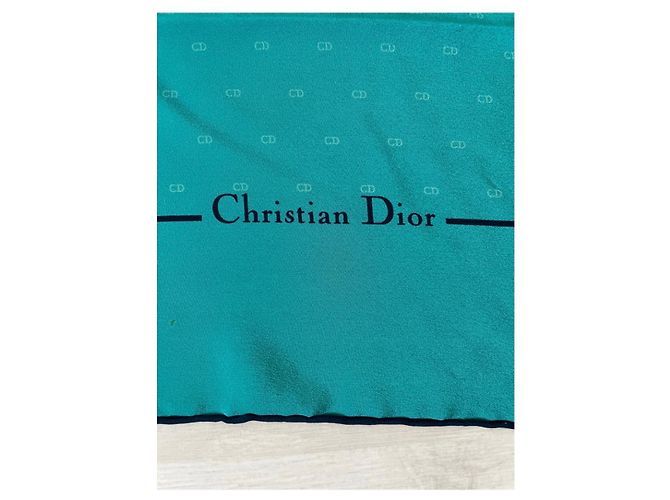 Sciarpa Christian Dior in seta blu - vista 2