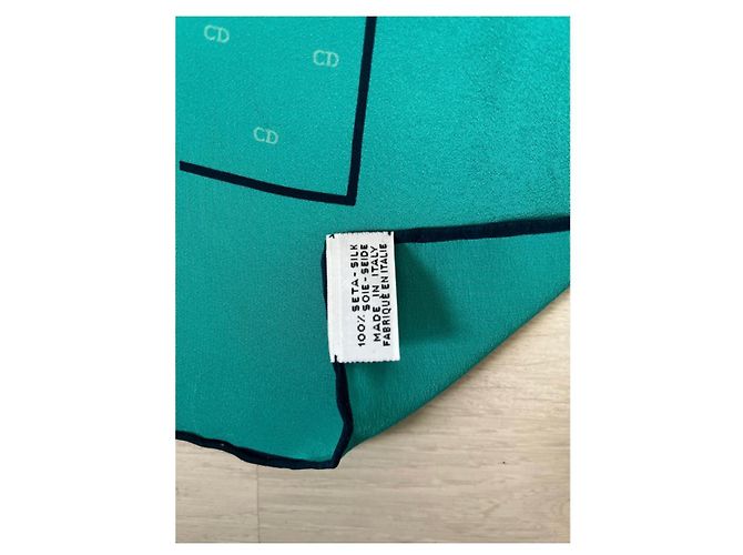 Sciarpa Christian Dior in seta blu - vista 3