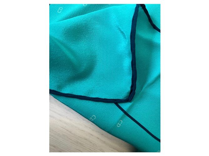Sciarpa Christian Dior in seta blu - vista 5