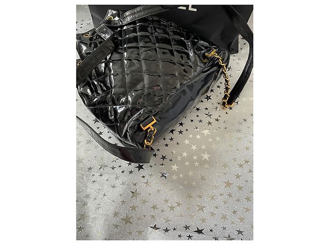 Zaino Chanel in vernice nera Nero - vista 10