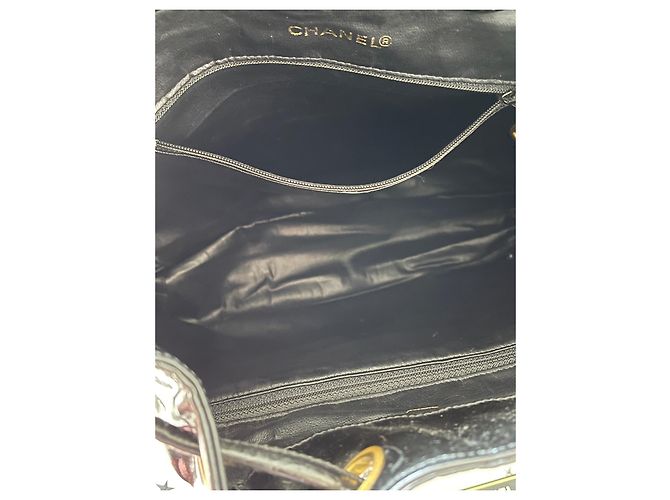 Zaino Chanel in vernice nera Nero - vista 9