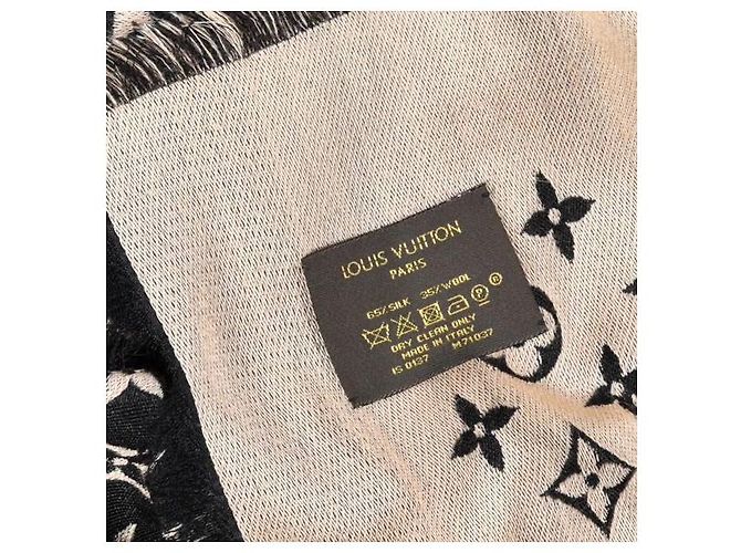 Sciarpa Louis Vuitton Miss LV in seta nera Nero - vista 3