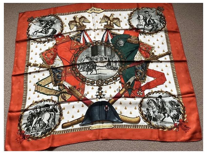 Autre Marque Hermes Napoleon Seidentuch rot - Ansicht 2