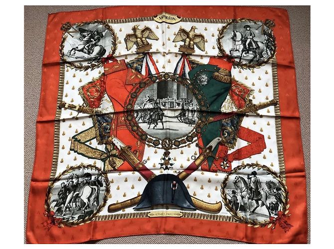Autre Marque Hermes Napoleon Seidentuch rot - Ansicht 5