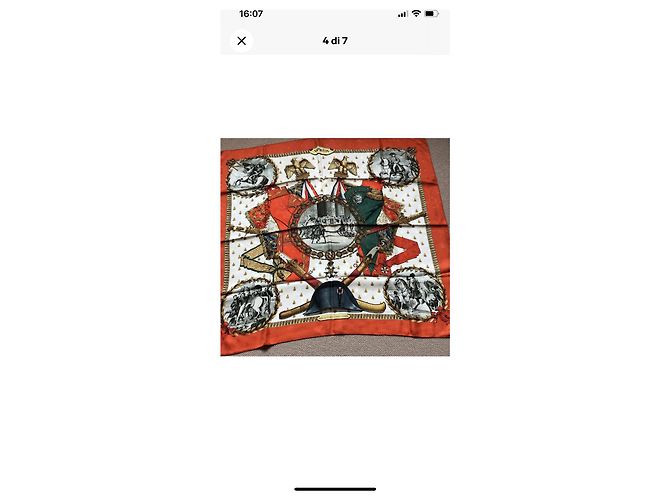 Autre Marque Hermes Napoleon Seidentuch rot - Ansicht 6