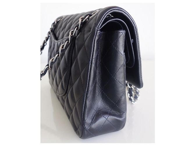 Timeless Borsa media Chanel Classic Blu navy - vista 9